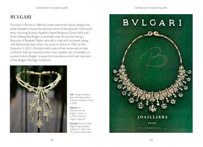 Bulgari jewelry advertisement with necklace on a green background