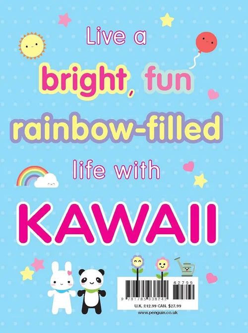 Book cover with colorful text and cartoon characters on a blue background