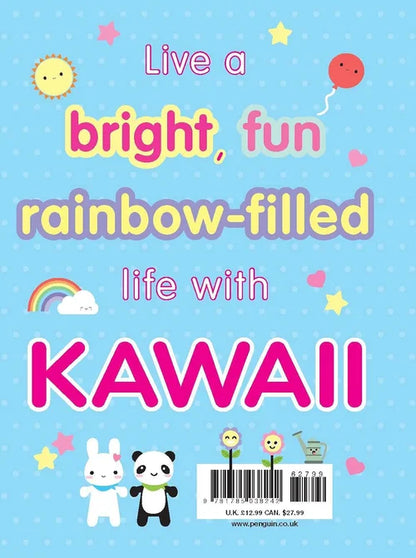 Book cover with colorful text and cartoon characters on a blue background