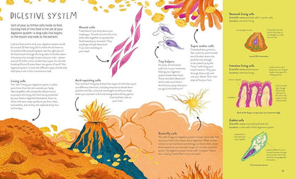 Thirty Trillion Cells for featuring illustrations of various cells and biological structures colorful artwork