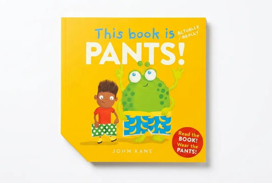 Book cover of 'This Book is Pants!' with a cartoon character on a yellow background