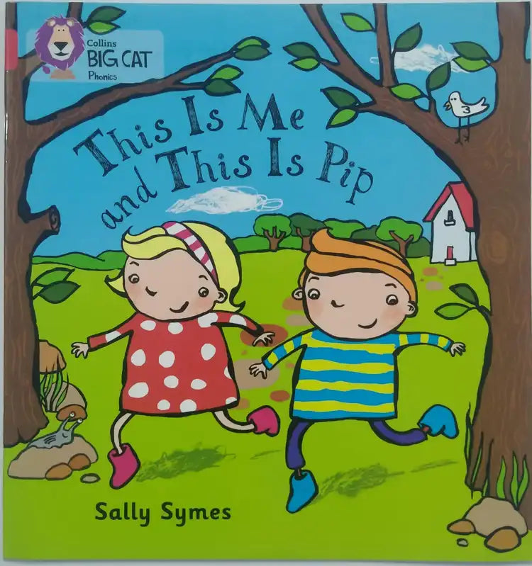 'This Is Me and This Is Pip' by Sally Symes with two children holding hands in a forest setting.