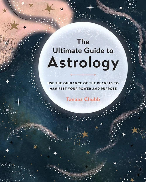 Book cover of 'The Ultimate Guide to Astrology' with celestial design and text.