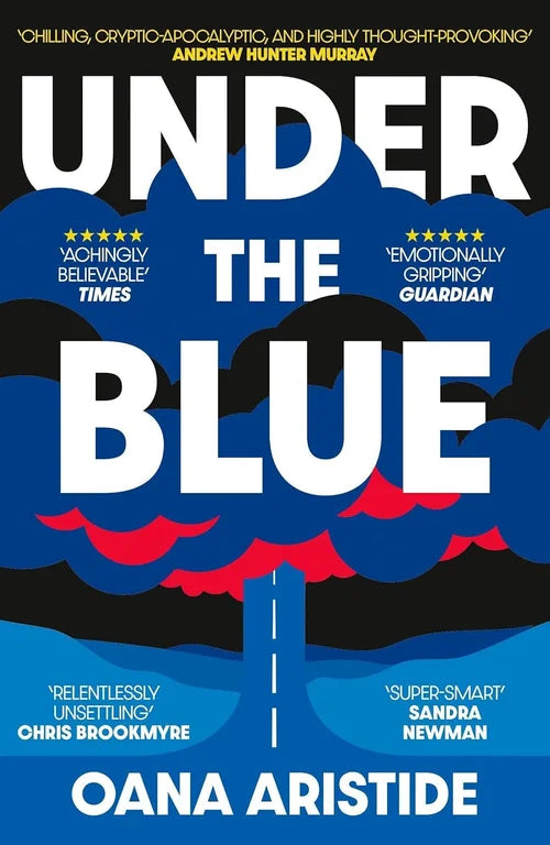 Book cover of 'Under the Blue' with blue background and white text