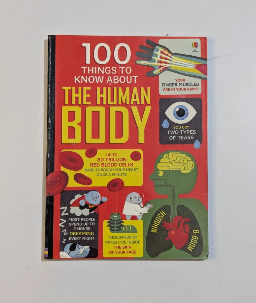 Book titled '100 Things to Know About the Human Body' on a white background