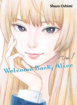 Manga cover of 'Welcome Back, Alice' by Shuzo Oshimi with a character holding their hand to their face.