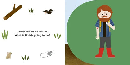 Illustration of a man in wellies with a question about his actions, surrounded by nature elements.