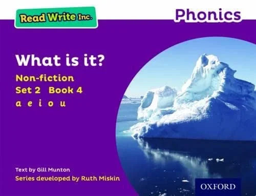 Book cover of 'Read Write Inc. Phonics' with an iceberg on a purple background