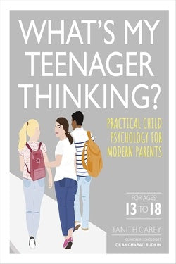Book cover of 'What's My Teenager Thinking?' with a gray background and text.