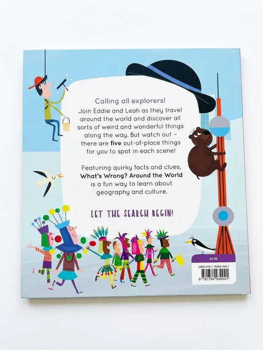 Book cover with illustrations of explorers and a bear, featuring text about geography and culture.