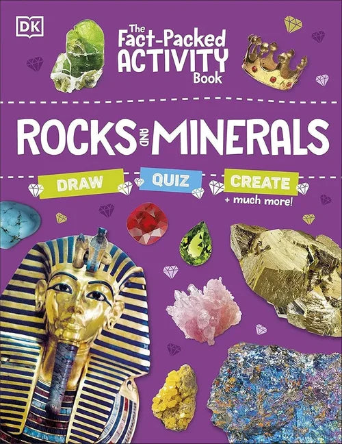 Book cover of 'Rocks and Minerals' withDK logo on a purple background