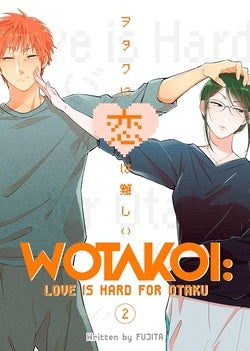 Manga cover of 'Wotakoi: Love is Hard for Otaku' with two characters and Japanese text.