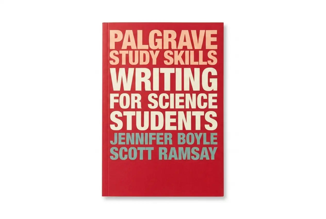 Book cover of 'Palgrave Study Skills: Writing for Science Students' by Jennifer Boyle and Scott Ramsay on a white background.