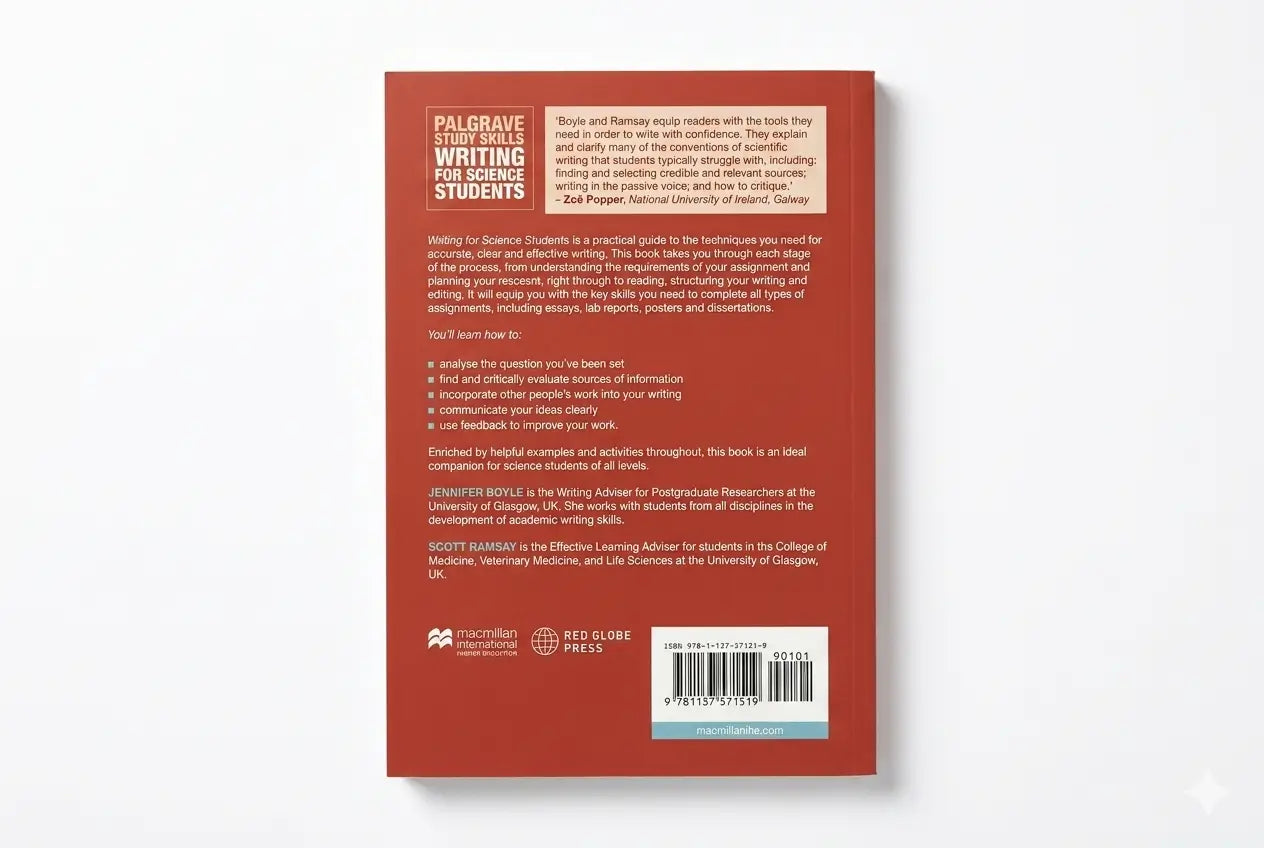 Back cover of a book with text and a Palgrave logo on a white background