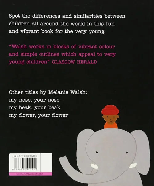 Book cover with text and illustration of a child on an elephant, set against a black background.